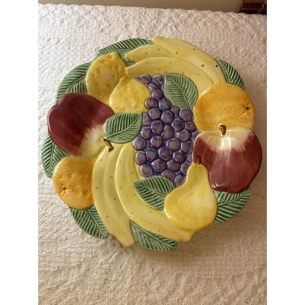 Vintage Fitz & Floyd "Calypso Fruit" Collection - Hand Painted - Majolica-style